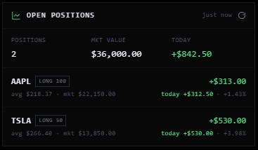 Open Positions widget